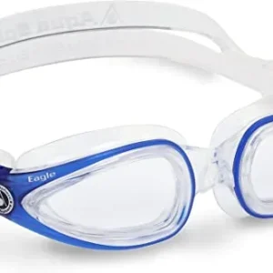 Os Óculos de Natação Aquasphere Eagle usam lentes intercambiáveis ​​para visão corretiva personalizada. O uso de uma combinação única de uma saia de silicone de uma peça e moldura de uma ponte nasal com o sistema patenteado de lentes intercambiáveis ​​da Aquasphere permite que o nadador adquira lentes de prescrição para cada olho.