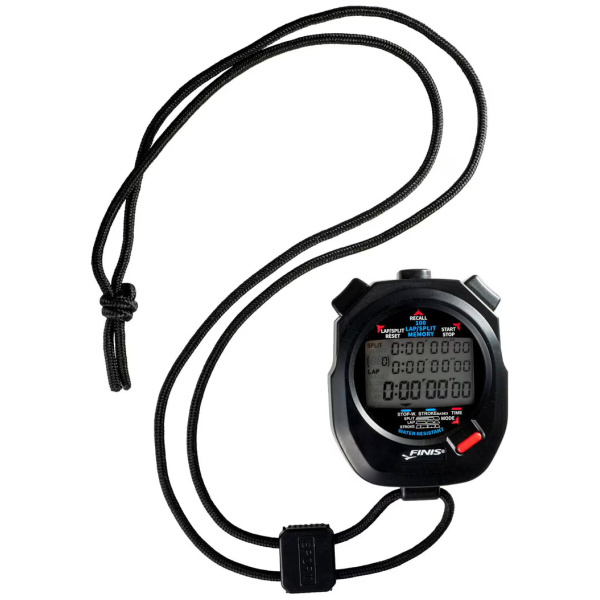 O Cronómetro Finis 3X100M Stopwatch permite ao utilizador registar 100 tempos parciais e consultar tanto os tempos parciais acumulados como os de volta numa tela LCD de três linhas. Mostra de forma clara os tempos de corrida, o tempo da volta atual e os tempos parciais acumulados.