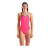 Fato de Banho Mulher Arena Tie Back Solid Rosa
