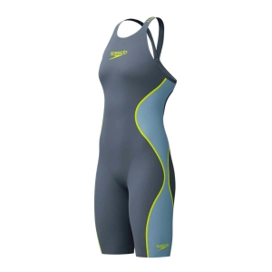 Speedo Fastskin LZR Pure Intent 2.0 Cinza Azul Amarelo Costas Abertas