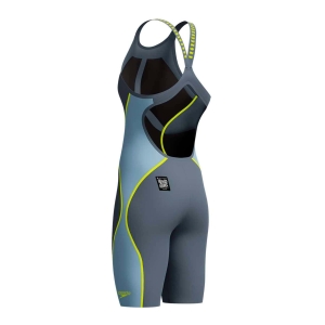 Speedo Fastskin LZR Pure Intent 2.0 Cinza Azul Amarelo Costas Abertas