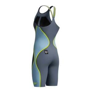 Speedo Fastskin LZR Pure Intent 2.0 Cinza Azul Amarelo Costas Fechadas