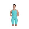 Fato de Banho Competição Mulher Arena Powerskin ST Next Costas Abertas Aquamarine