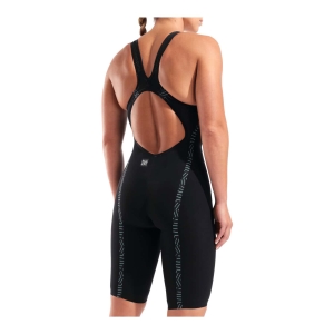 011279-100_2 Fato de Banho Competição Mulher Arena Powerskin Veloce Black-Teal Costas Abertas