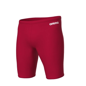 O Jammer Arena Team Vermelho oferece resistência ao cloro, ajuste confortável e design hidrodinâmico ideal para treino regular.