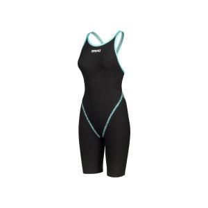 Arena Powerskin Primo Preto-Teal Costas Fechadas