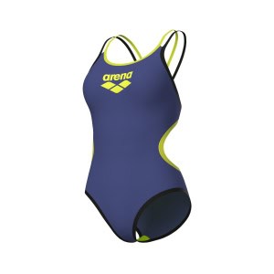 O Fato de Banho Arena One Double Cross Back Future Dusk combina design elegante, resistência ao cloro e liberdade total de movimento em tecido MaxLife Eco.