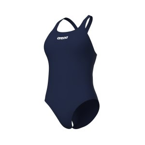 O Fato de Banho Mulher Arena Team Swim Pro Azul-Marinho é um fato de banho de treino resistente ao cloro, confortável e durável, ideal para natação frequente.