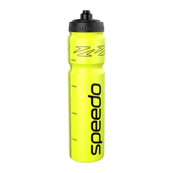 A Garrafa Speedo 1L Amarelo é prática, ergonómica e ideal para manter a hidratação durante treinos longos de natação ou ginásio.