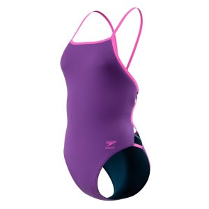 O Fato de Banho Mulher Speedo Tri Back Grape Soda combina ajuste compressivo, liberdade de movimentos e tecido Endurance+ resistente ao cloro para treinos intensivos.