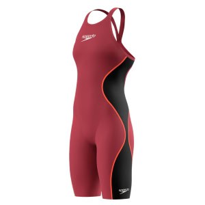 Fato de Banho Competição Mulher Speedo Fastskin LZR Pure Intent 2.0 Vermelho-Fogo Costas Abertas: compressão, potência e liberdade. Aprovado pela World Aquatics.