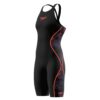 Fato de Banho Competição Mulher Speedo Fastskin LZR Pure Intent 2.0 Preto-Fogo Costas Fechadas: compressão, potência e liberdade. Aprovado pela World Aquatics.