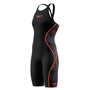Fato de Banho Competição Mulher Speedo Fastskin LZR Pure Intent 2.0 Preto-Fogo Costas Fechadas: compressão, potência e liberdade. Aprovado pela World Aquatics.