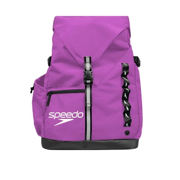 A Mochila Speedo 45L Pro Neon Jelly oferece grande capacidade, base resistente à água e bolsa removível para separar equipamento molhado e seco.