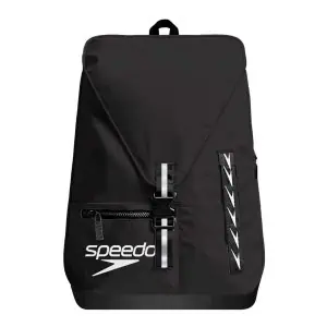 A Mochila Speedo 35L Team Preto é resistente, organizada e ideal para treinos e competições, com bolsa removível para separar material molhado e seco.
