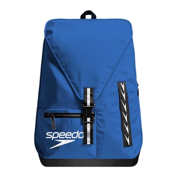 A Mochila Speedo 35L Team Azul é resistente, organizada e ideal para treinos e competições, com bolsa removível para separar material molhado e seco.