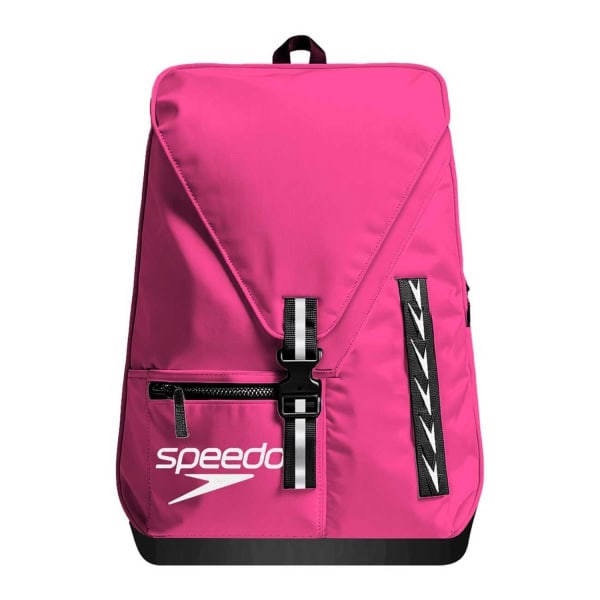 A Mochila Speedo 35L Team Rosa é resistente, organizada e ideal para treinos e competições, com bolsa removível para separar material molhado e seco.