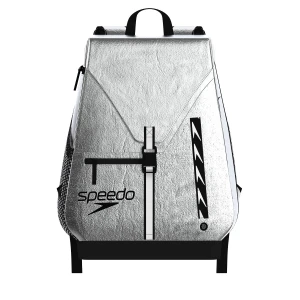 A Mochila Speedo 35L Team Matte Silver é resistente, organizada e ideal para treinos e competições, com bolsa removível para separar material molhado e seco. EDIÇÃO LIMITADA.
